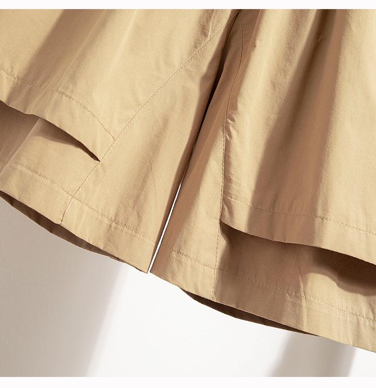 Women's Khaki Wide-Leg A-Line Shorts - Summer 2025 Collection, Loose Fit, Lightweight, Large Size, Five-Point Length