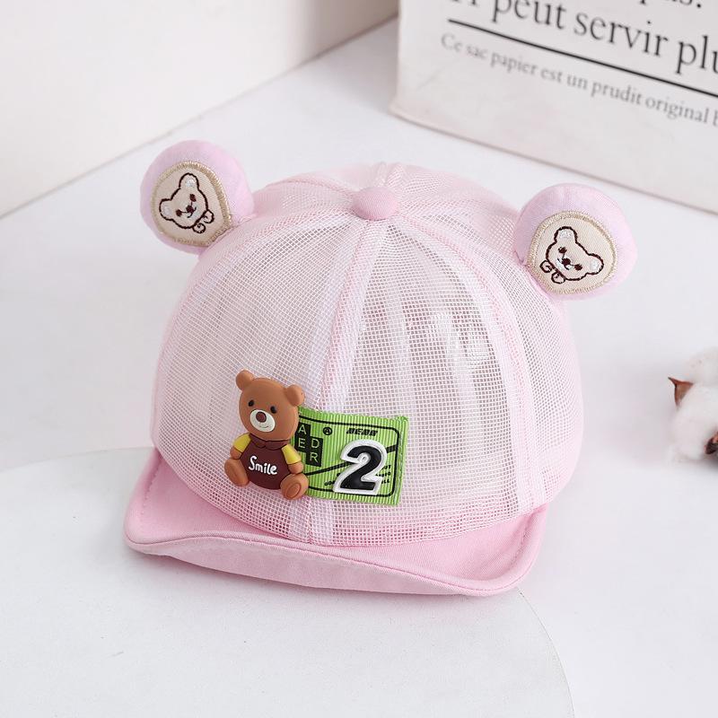 

Casual Embroidered Simple Baseball Hat Boys And Girls Sun Hat Baby Brim Soft розовый
