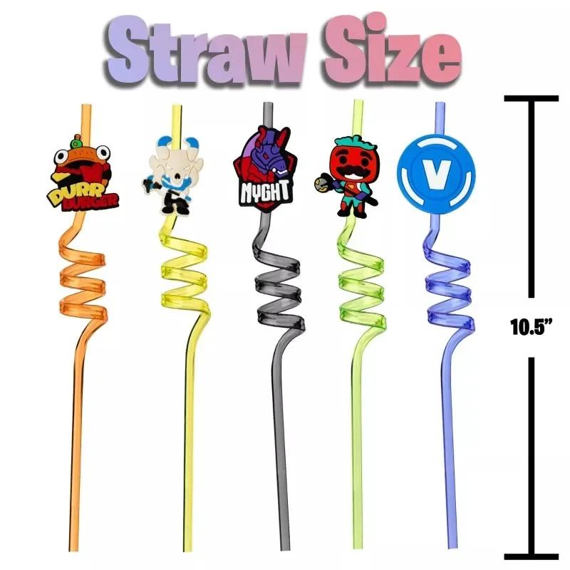 Fortnite Drinking Straws 8Pcs Birthday Party Supplies Reusable Straws Drinking Party Favors Best for Your Kid’s Party