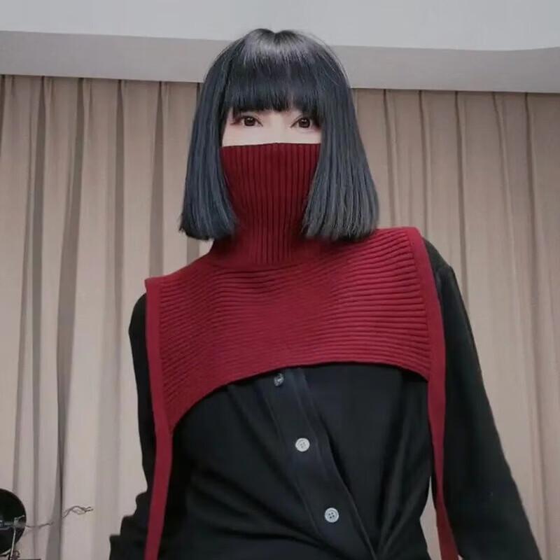 Женский вязаный шарф-снуд с высоким воротником