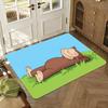 Curious George Floor Mat Floor Mat Soft Flannel Non-Slip Door  Rug for Living Room