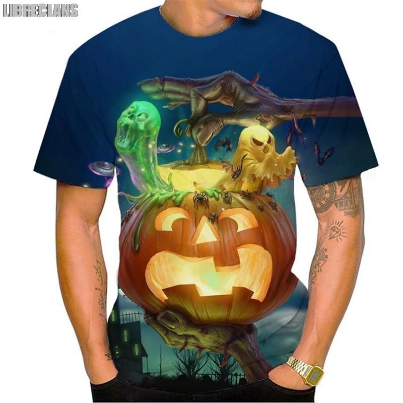 Men s Halloween Pumpkin Head Personalized 3D Printed Pattern T-shirt Casual And Comfortable S