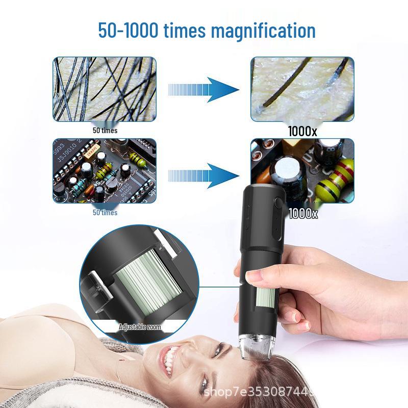 Wireless Digital Microscope for Mobile Phone and Computer – Ideal for Industrial Repairs, Circuit Boards, Printing, and Textile Inspection.