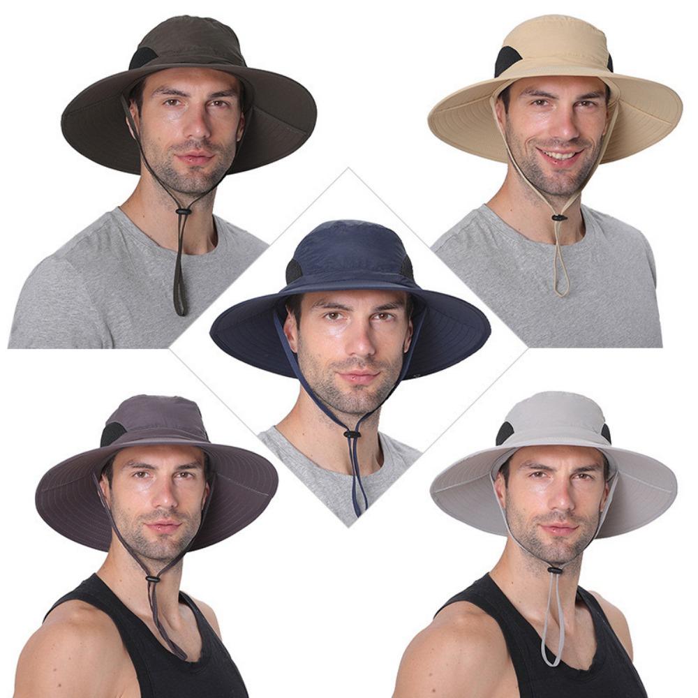Fashion Wide Brim Sun Hat Sunscreen and Shading Protect Neck Agricultural Work Hat Breathable UV Protection Fisherman Hat Unisex