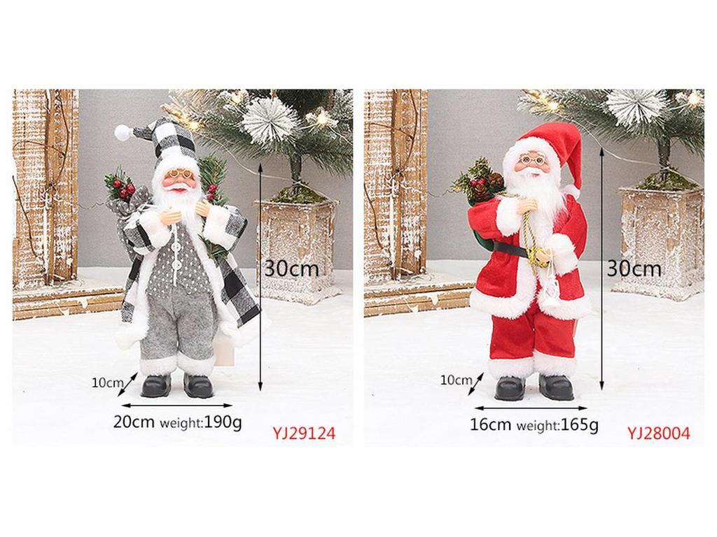30cm Standing Santa Gnome Figurine with Backpack and White Beard