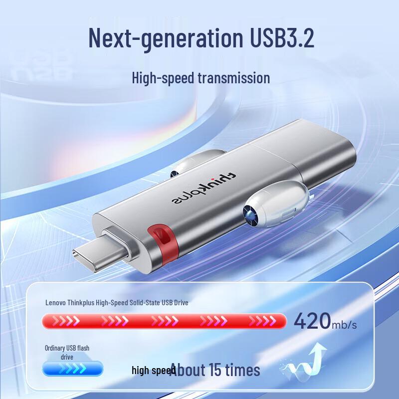 Lenovo Thinkplus Dual-Interface USB-C/USB 3.2 SSD Flash Drive