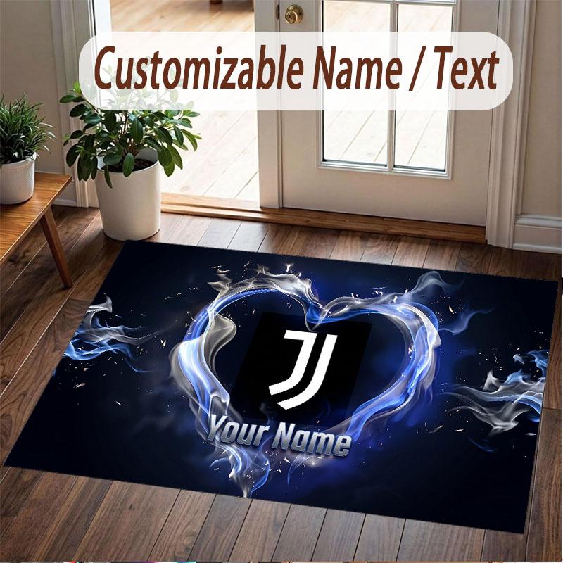 Tappeto Personalizzato Modello Juventus FC Stampa Nome Testo Morbido Antiscivolo Tappeto per Pavimento per Decorazione Interna Casa