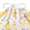 COLORFUL CANDY STYLE Disney Drawstring Medium Gusseted Lunch Bag Name Belle BEAUTY AND THE BEAST Belle Princess Belle Set of 2 Stylish Medium Gusseted