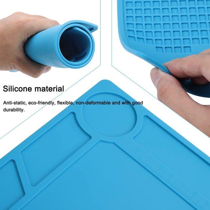 Tapis de soudure - AIMOONSA - 340x230 mm - 500°C résistant - Antidérapant - Antistatique