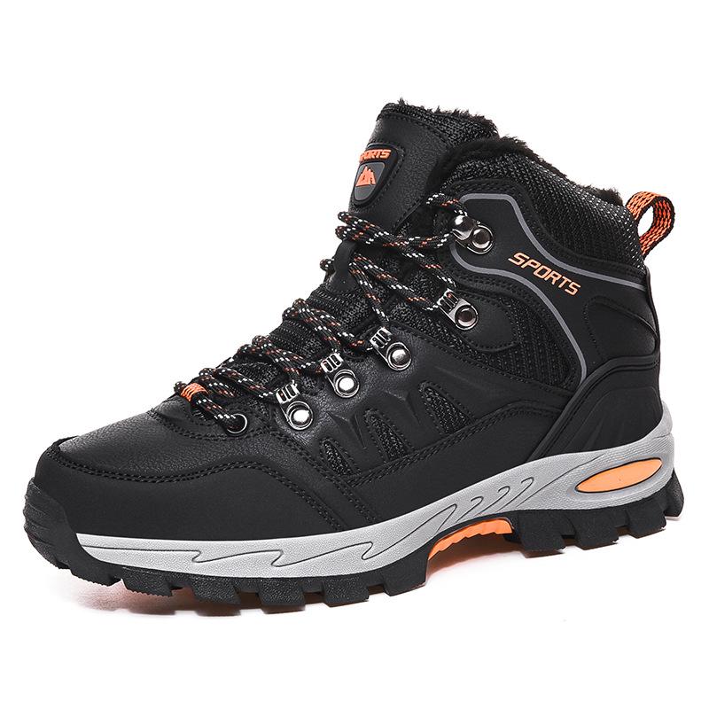 2025 Winter High-Top Plus Size Men's Hiking Shoes, Couple Style, Plus Velvet Warm Cotton