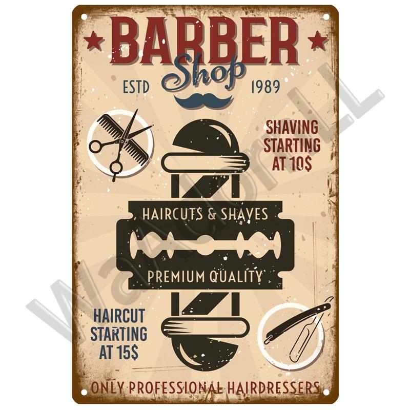 Barber Shop Retro Pub Bar Decoration Tin Sign Shabby Chic Home Decor Plaque Metal Sign Wall Poster Vintage Decor Art Vintage