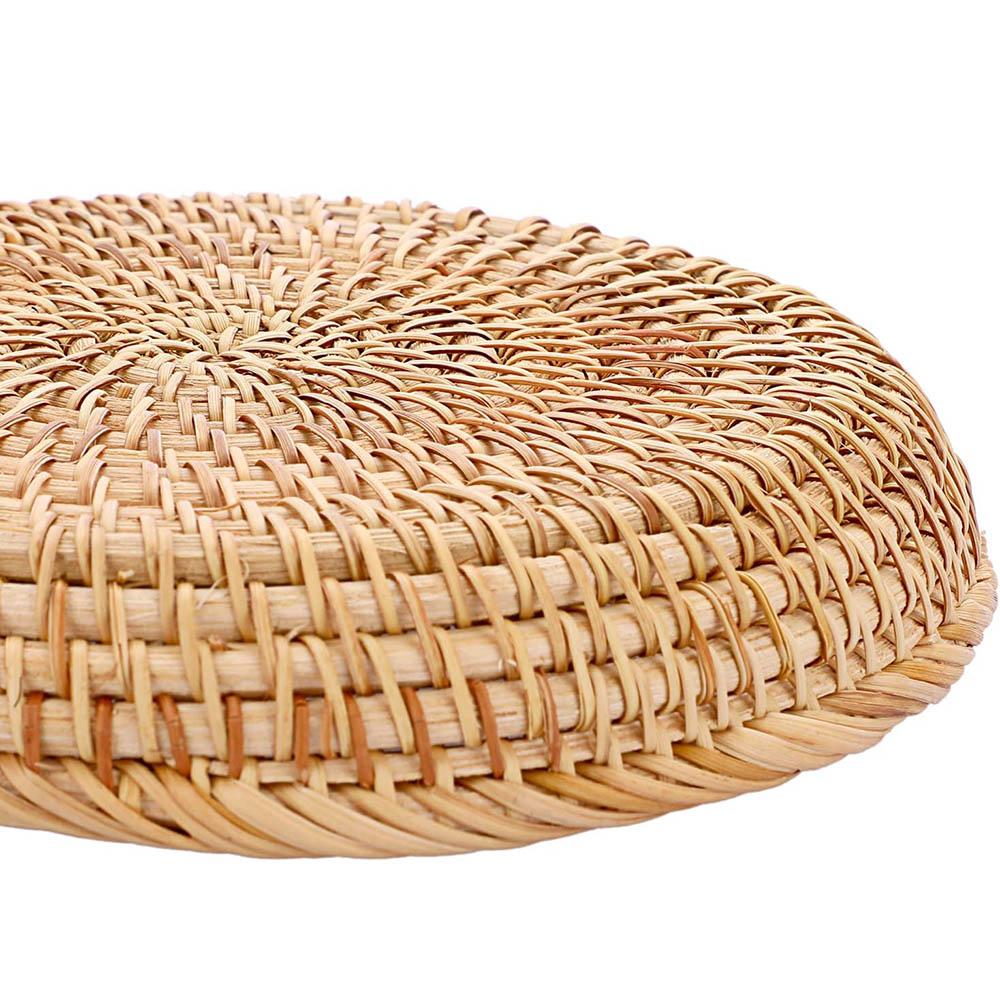 Small Woven Wicker Basket - 7.6" Round Entryway Organizer for Keys, Wallet, Cell Phone & Snacks