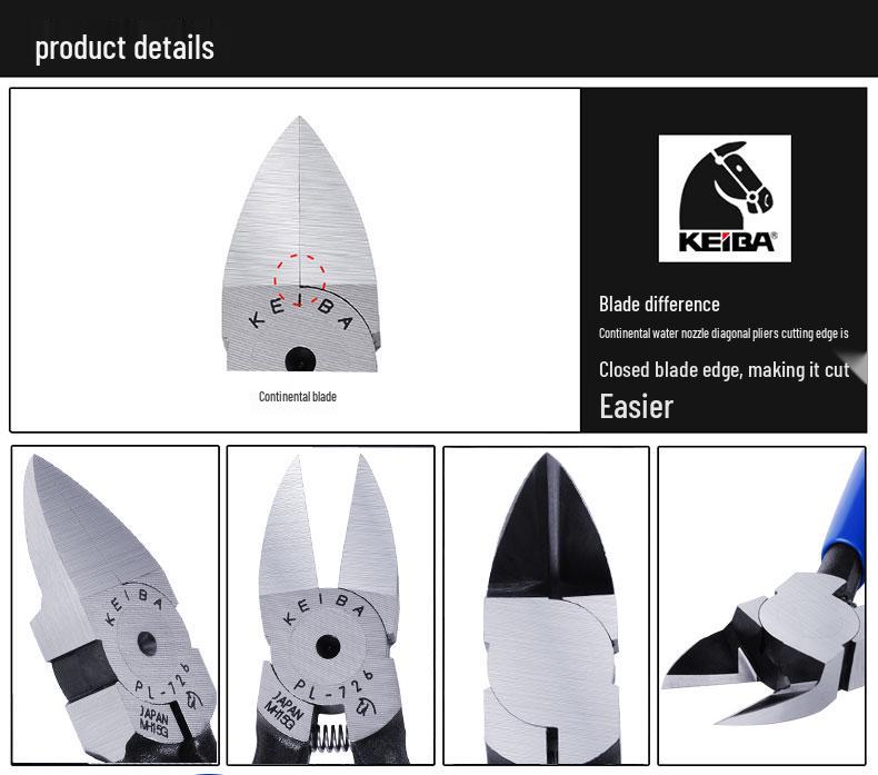 KEIBA Japan Imported Horse Brand PL-726 Nippers: Flat Nose & Plastic Cutting Pliers