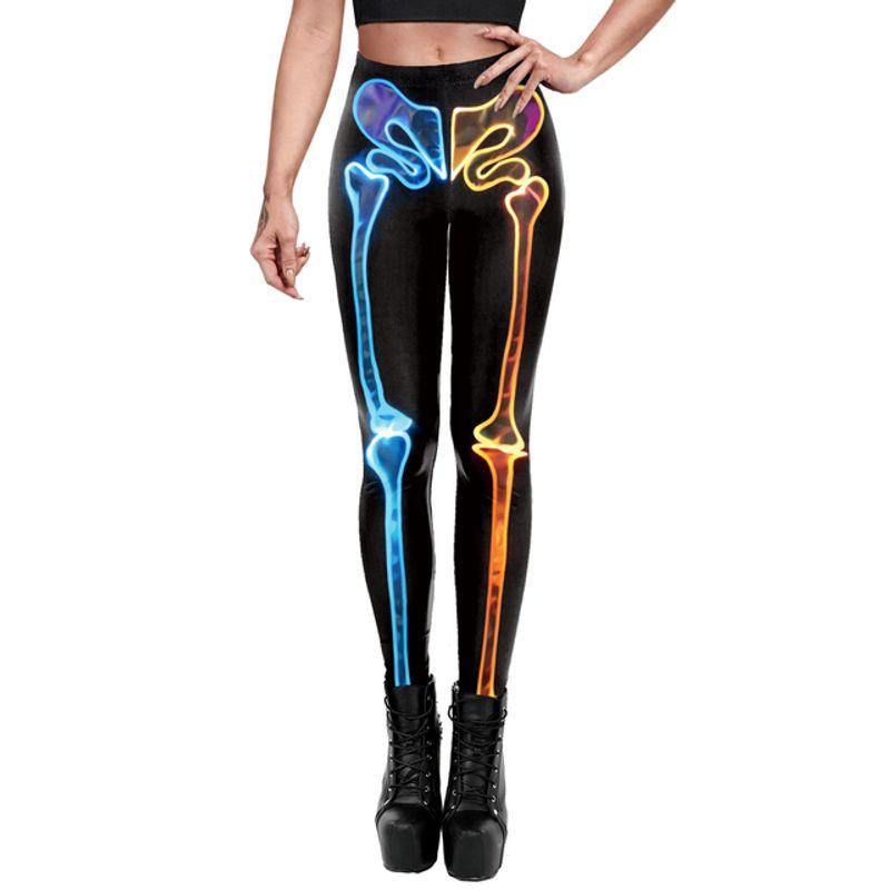 Halloween 3D Skull Print Pants Halloween 3D Skull Print Ankle Tight Leggings
