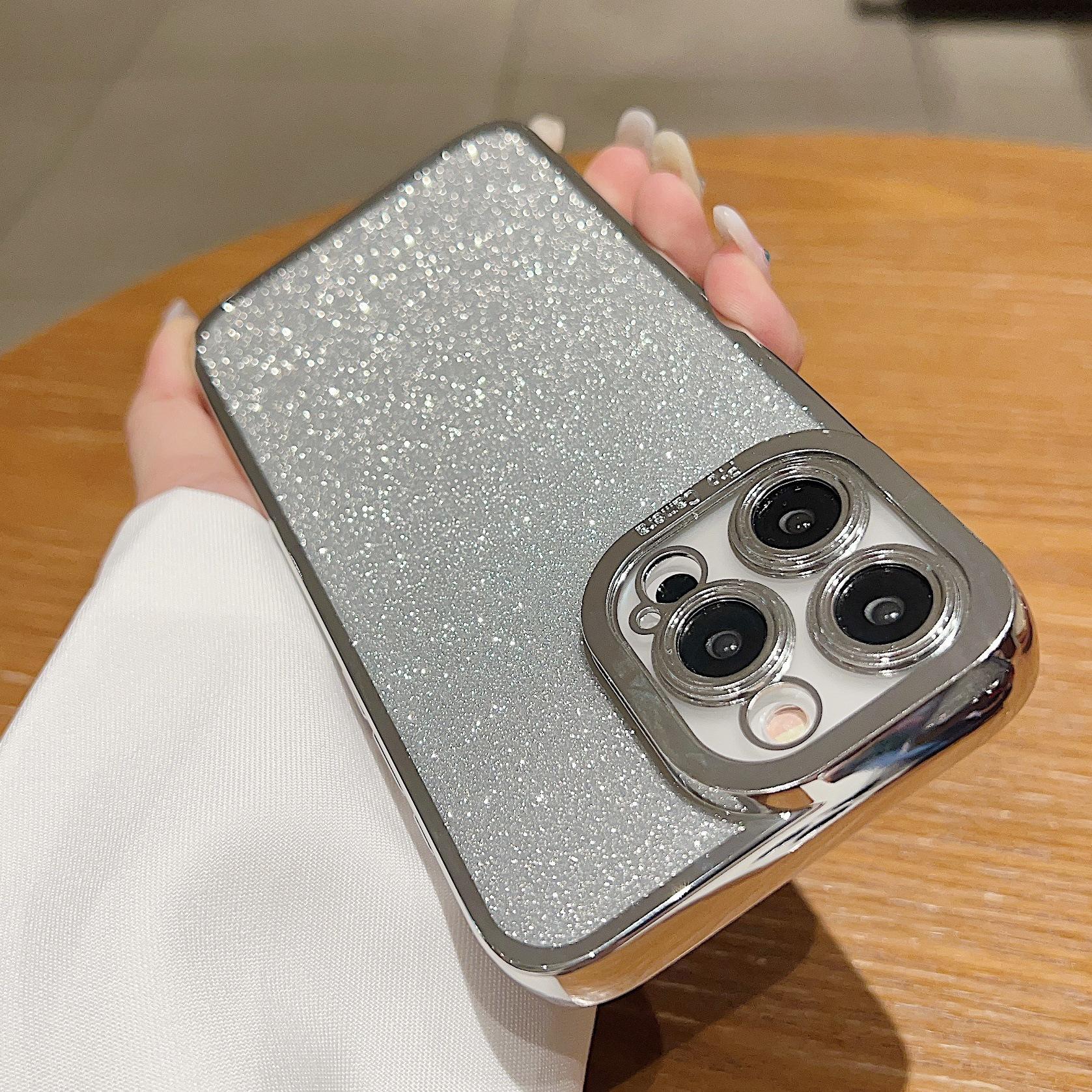 

Applicable To IPhone16 Butterfly Stand Phone Case 15promax Electroplated Eye Glitter 13/14 Full Package Apple 7plus/8plus