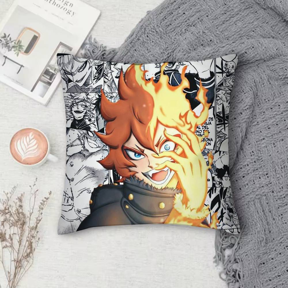 BBlack Clover Doublesided Printed Square Decorative Cushion Cover for Sofa Living Room Home Decor