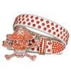 White Orange Rhinestone Skull Western Alloy Buckle Y2K Gothic Designer Style Men Women PU Leather Jeans Party Outfit Belt