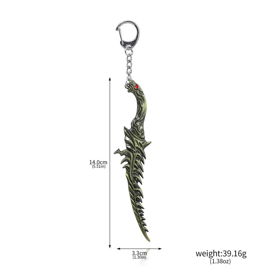 Game Darkmoon Claymore Prosthesis Sword Keychain Pendant Elden Death Dagger Ring Game for Women Men Keyring Gift Accessories