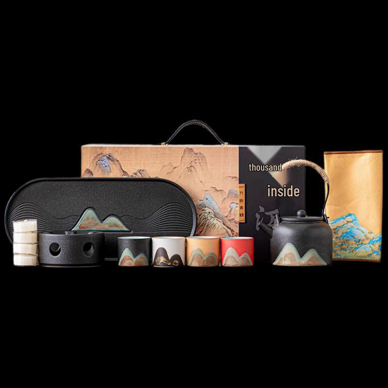 

Sushih Hand-Painted Qianli Jiangshan Ceramic Tea Set