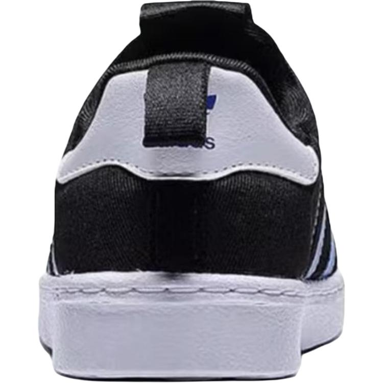 Adidas Originals Superstar Comfortable Versatile Low-Top Walking Shoes Baby Shoes Black Blue KI8789