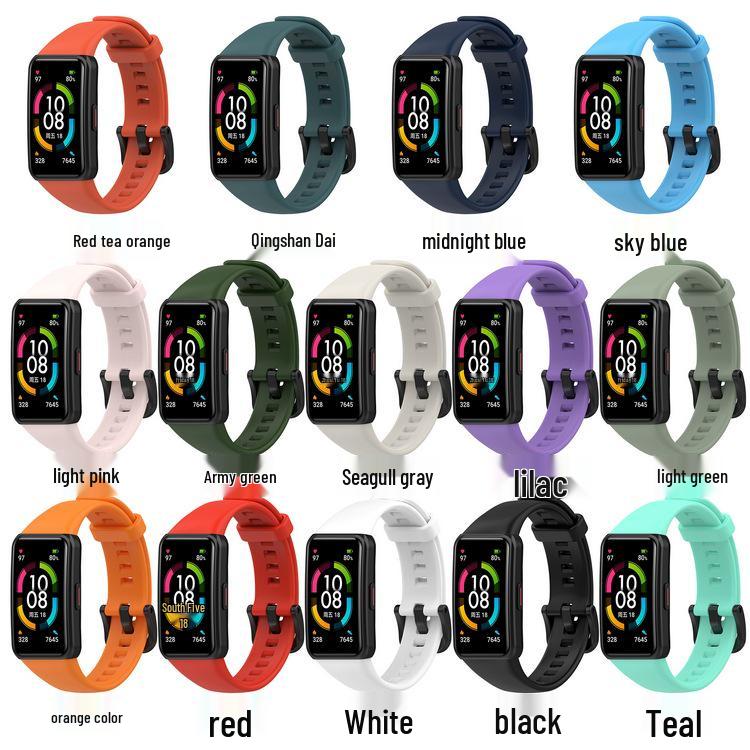 Pulseira de Substituição de Borracha TPU Huawei e Honor Band 6 com Pulseira Protetora (Sem Protetor de Tela Incluído)