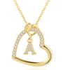 Popular women's jewelry, high-end 11-letter zircon design, long necklace, heart-shaped collarbone chain.