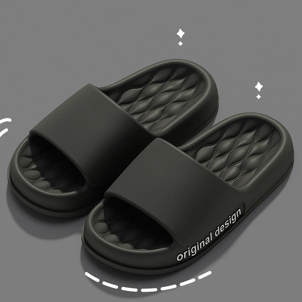 

Evshine Женские шлепанцы с надписью Модные мягкие шлепанцы-облака Повседневные пляжные шлепанцы Обувь для душа и ванной Нескользящие домашние тапочки 38-39 чёрный