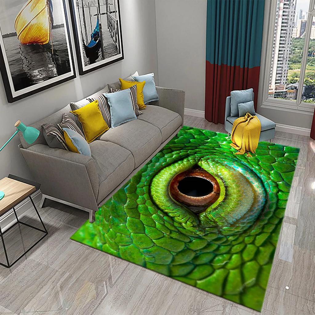 3D Animal Eyes Carpet Wild Animal Eyes Mat for Living Room Bedroom Bathroom Kitchen Floor Mat Door Mat Children Play Rest Carpet