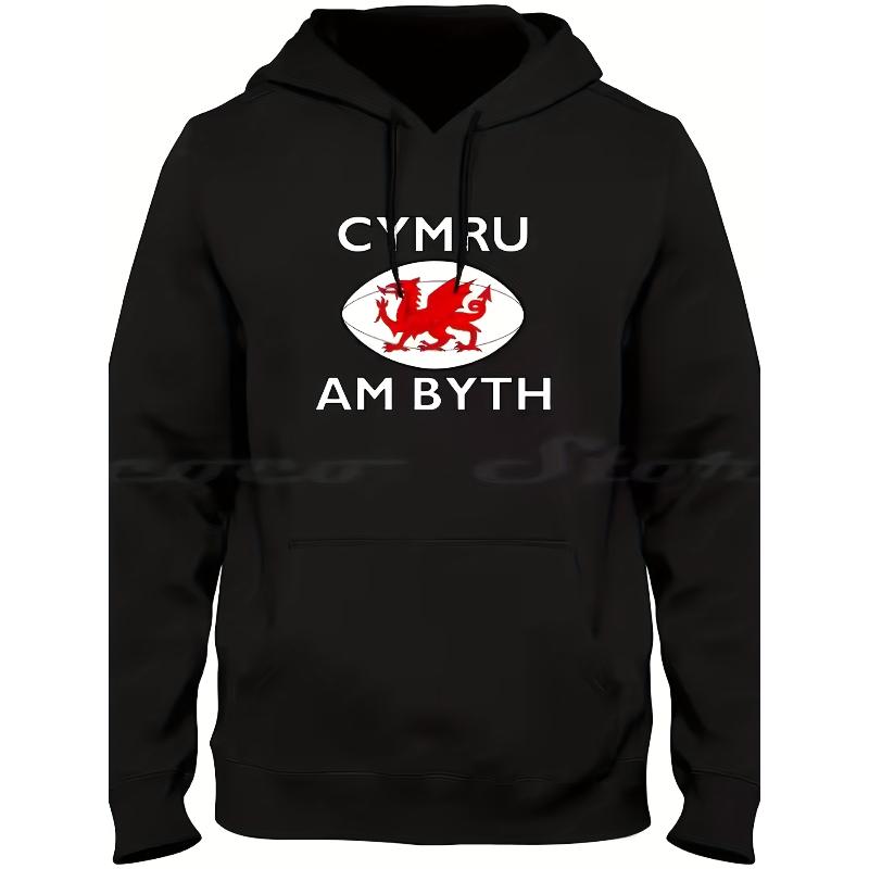 

Trendy Graphic Print Polyester Men s Hoodie Drawstring Thermal Insulation Wrinkle Resistant Streetwear Top XXL чорний