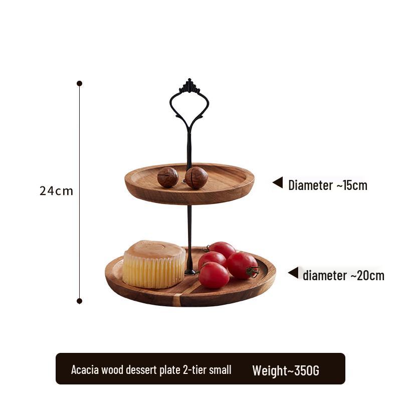 

Acacia Wood 2-Tier Dried Fruit & Candy Tray