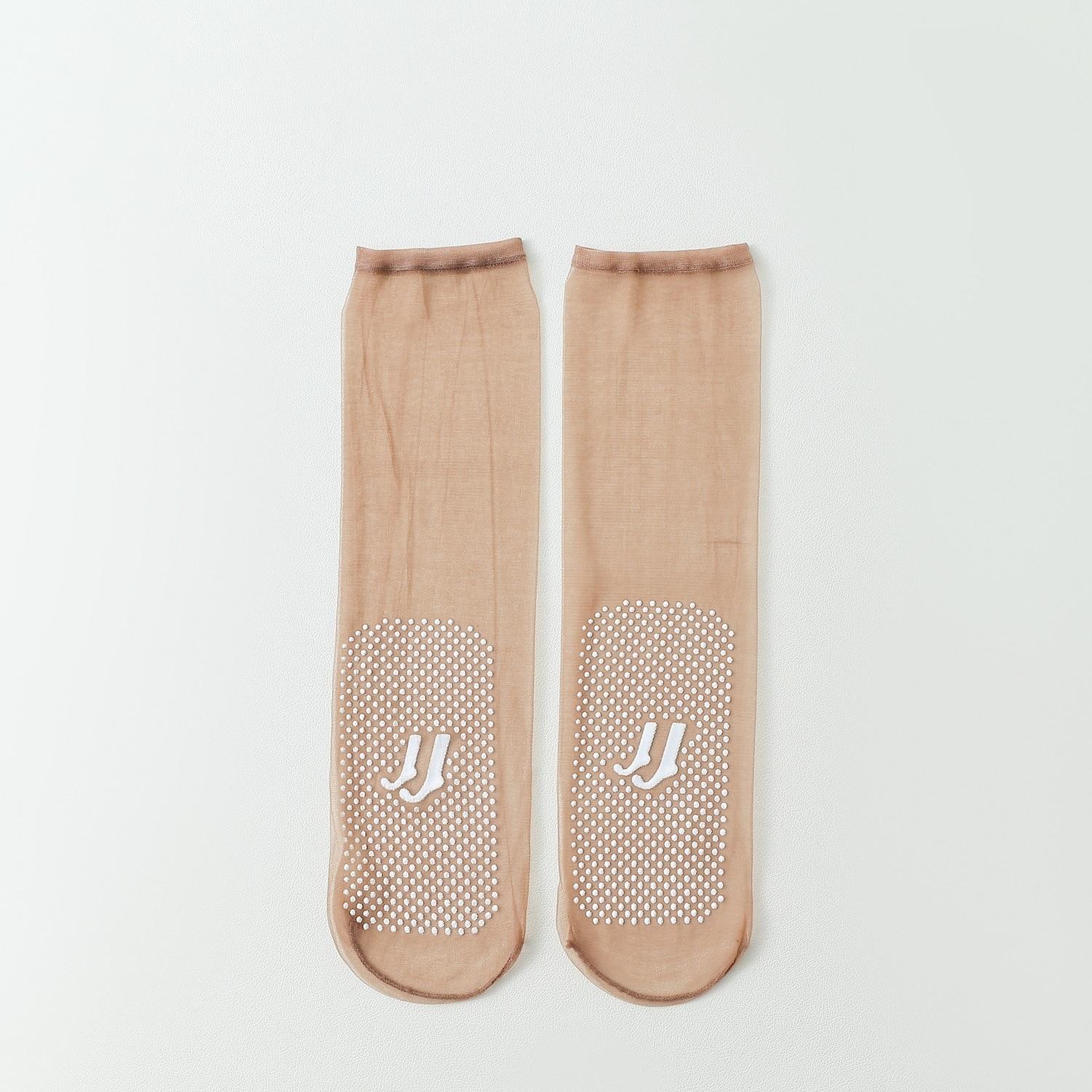 

5 пар женских носков, ультратонкие прозрачные летние невидимые шелковые носки с кристаллами, женские силиконовые нескользящие длинные носки