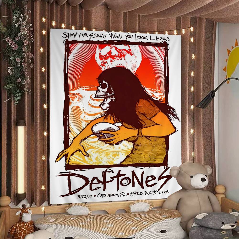 Rock DDeftones Band Chart Tapestry Bohemian Wall Tapestries Mandala Wall Art Decor