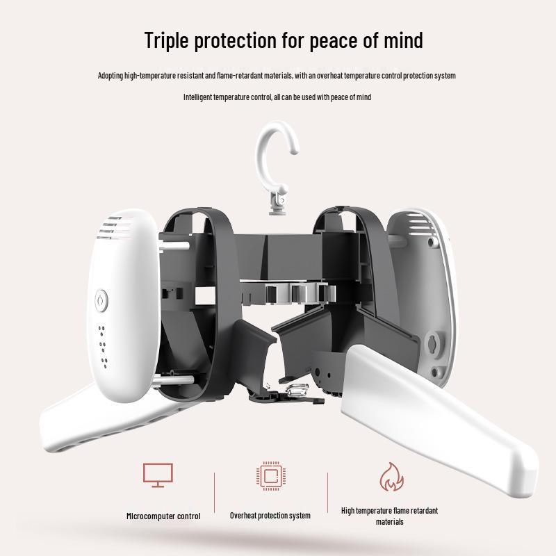 Electric Folding Portable Clothes and Shoe Drying Rack with Deodorizing Function