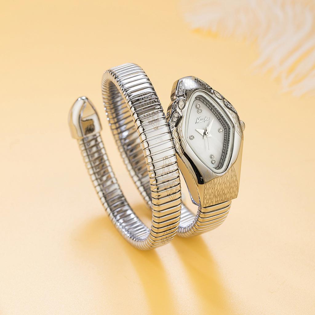 MISSFOX Robe Bracelet Forme Serpent Montre Femme Haut Élégant Étanche Quartz Montres Bijoux