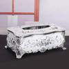 Luxury Tissue Box European Style  Napkin Holder Napkin Case Rose Patterned Paper Rack Table Accessories Home Car Case Holder