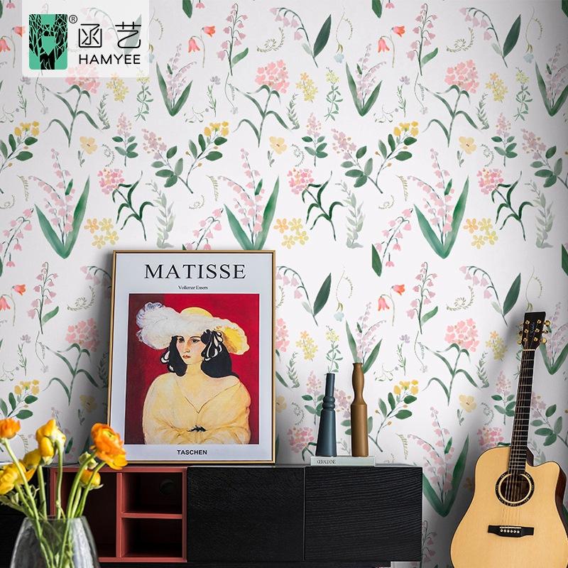 Klebefolie für die Wand - Wasserdichte PVC-Blumenmuster, Verdickte Selbstklebende Heimdekoration, Hintergrund für Schlafzimmerabtrennung