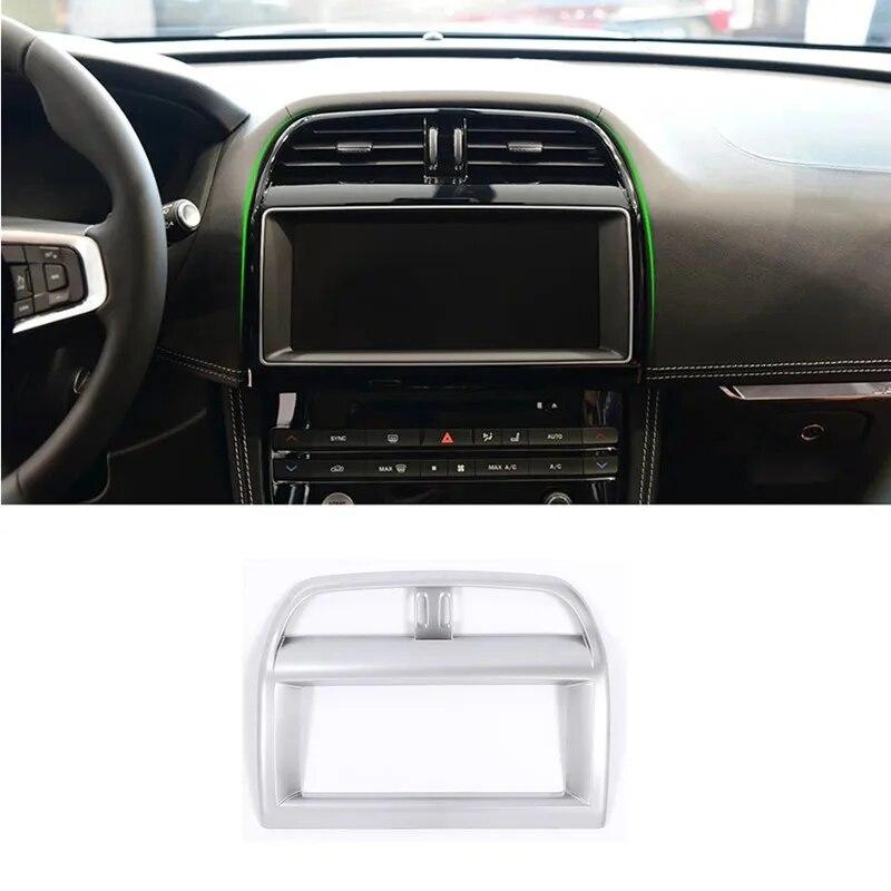 

ABS салон автомобиля навигационный экран рамка отделка подходит для Jaguar XE XEL F-Pace fpace X761 2018 автоаксессуары серебряный