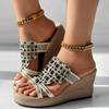 Women'S Sandal Women'S Slope High Heel Sandals Lightweight Diamond Sandals Sandales Femmes éTé