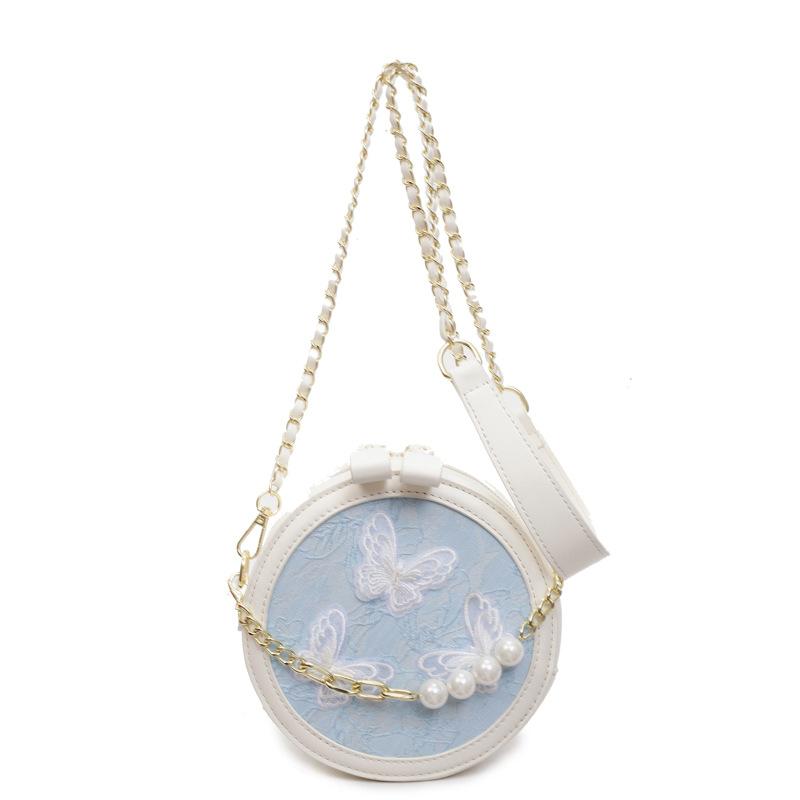 Niche Butterfly Chain Round Cake Bag Small Bag Women's 2025 New Versatile Small Round Bag Messenger Bag