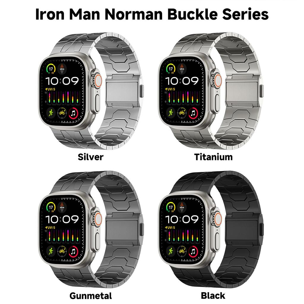 Magnetic Stainless Steel Strap For Apple Watch Band Series 10 46mm  Iron Man Watchband iWatch 9 Ultra 2 49mm 45mm 44mm 42mm