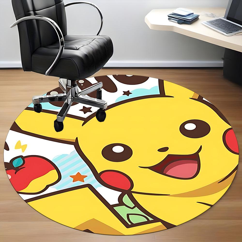 1pc Pikachu, Pokémon Office Round Area Rug, Under Office Chairs Bedroom Living Room Home Decor  a1022280