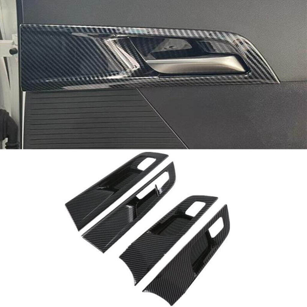 Durable Carbon Fiber Style Inner Door Handle Cover Stickers Catch Bowl Trim Insert Bezel Frame for MG4 EVMulan 2022-2024