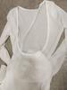 Summer Women's Beach Long Sleeve Backless Dress with Sun Protection