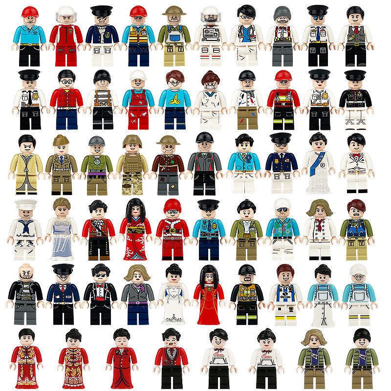 Small Particle Little People Building Block Toy Figures Characters Worker Police Soldier Superheros Building Block Bricks Toy