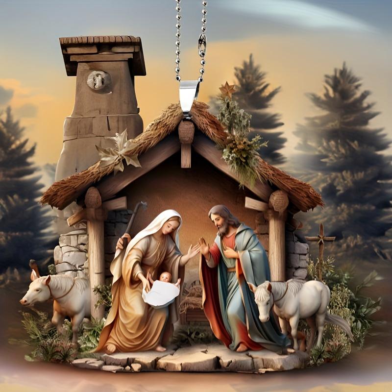 7-Piece Christmas Decoration Set - Nativity-themed Decor for Home and Holiday Parties Christian New Year Decor Car Interiors