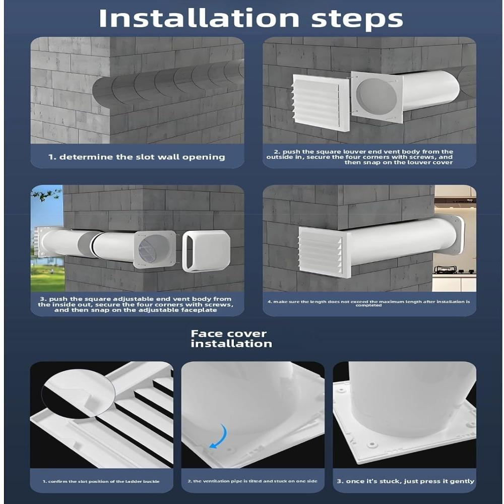 Adjustable Airflow Through Wall Ventilation Kit Wall Ventilation Kit For Portable AC