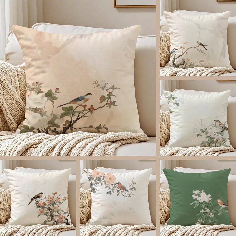 Traditional Art CChinese Style Flower Cushion Cover Pillowcase Antidustmite Living Room Sofa Decor Cushion Room