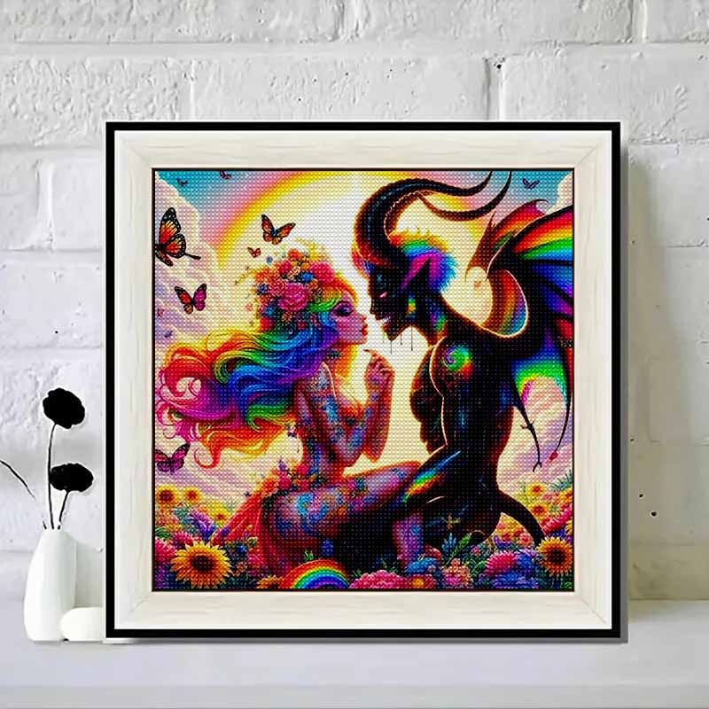 New Arrival 5D DIY Full Circle Diamond Painting "Devil Couple" Embroidery Cross Stitch Home Decor Gift