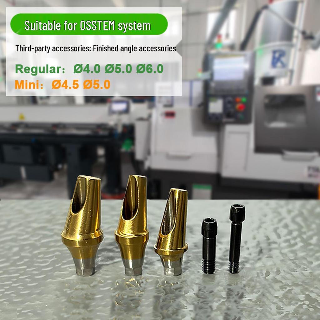 Kompatibler Titan-Basisaufbau für OSSTEM-Implantate: Abgewinkelte Einzelkronen-Restauration