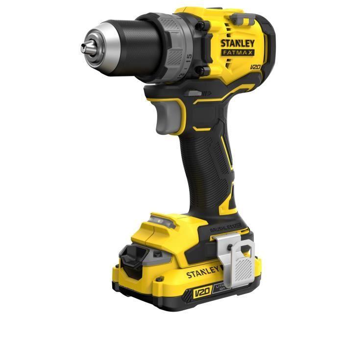 Perceuse visseuse sans fil - 18V - STANLEY FATMAX V20 - SFMCD725D2K-QW - Brushless - 80Nm - 2 batteries 2Ah + chargeur 1,25 A